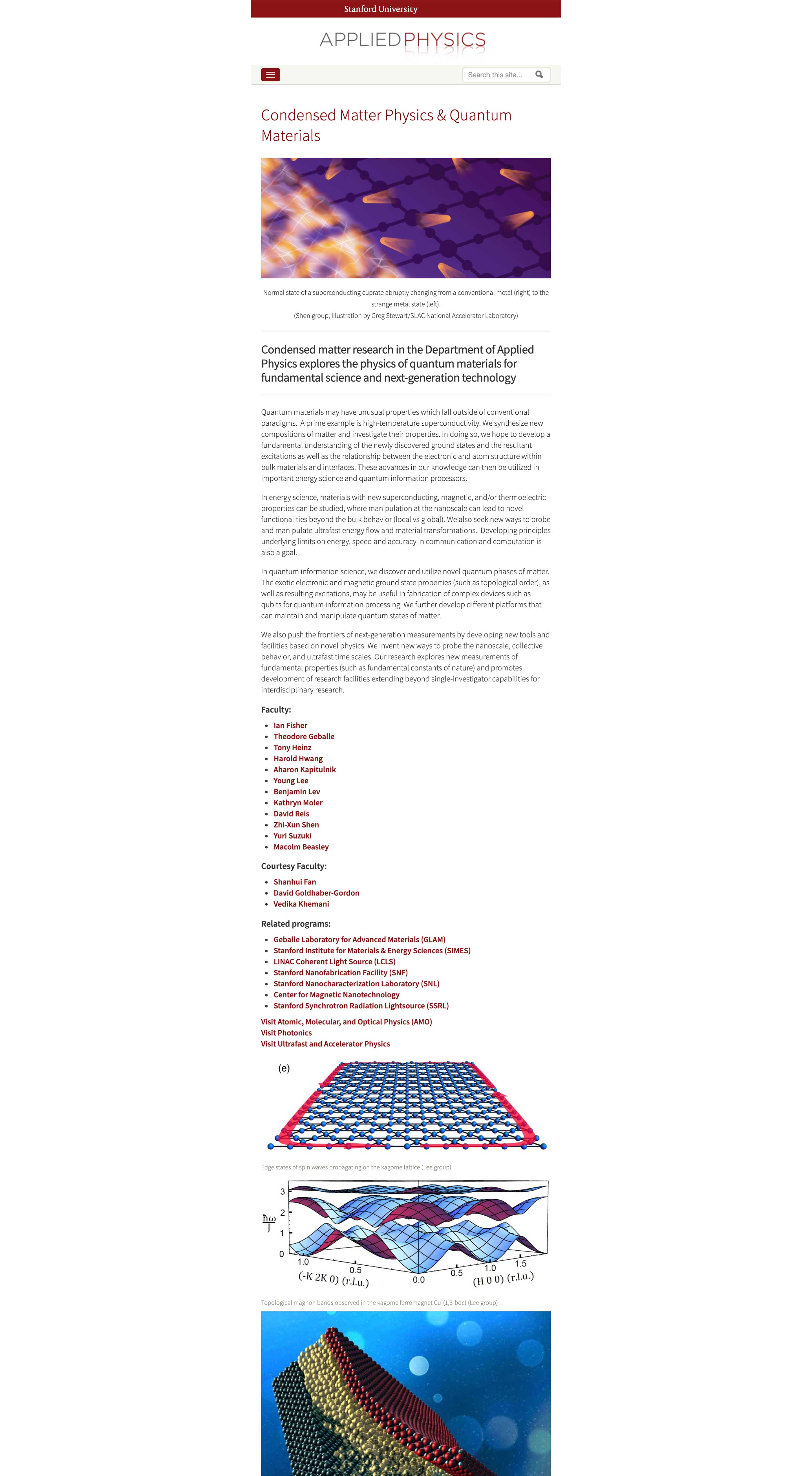 Condensed Matter Page - Mobile