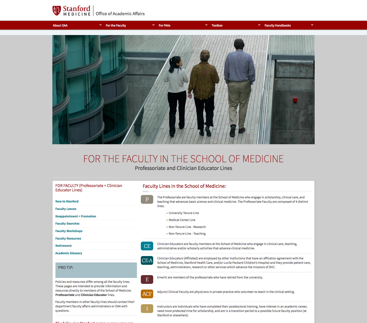 Faculty Landing Page