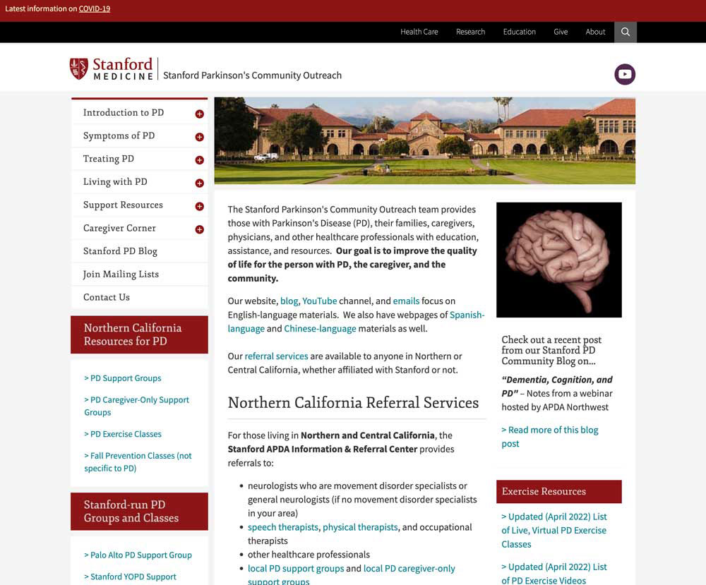 Stanford Parkinson's Community Outreach